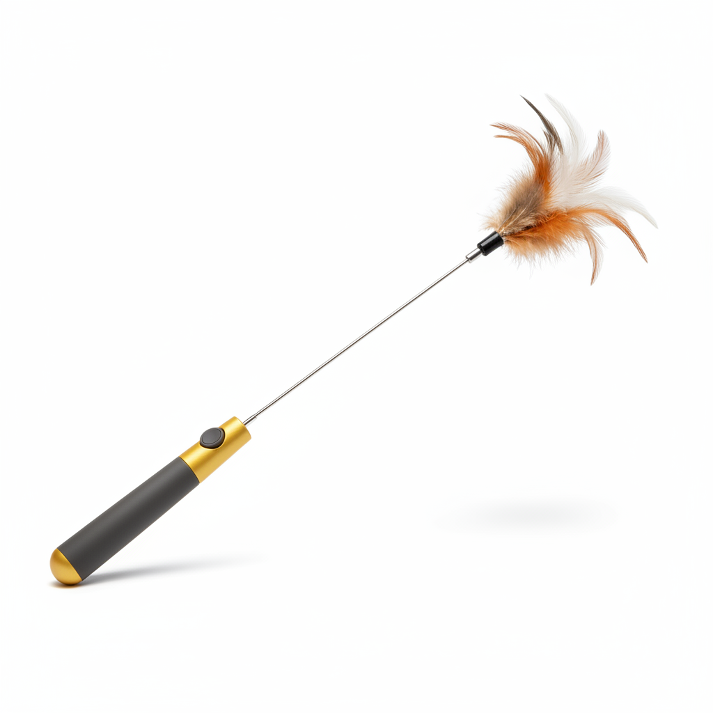 Retractable Feather Wand Cat Toy product photo